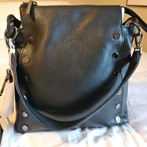 NWT Hammitt large Bryant Black with Gunmetal rivets Shoulder Bag
